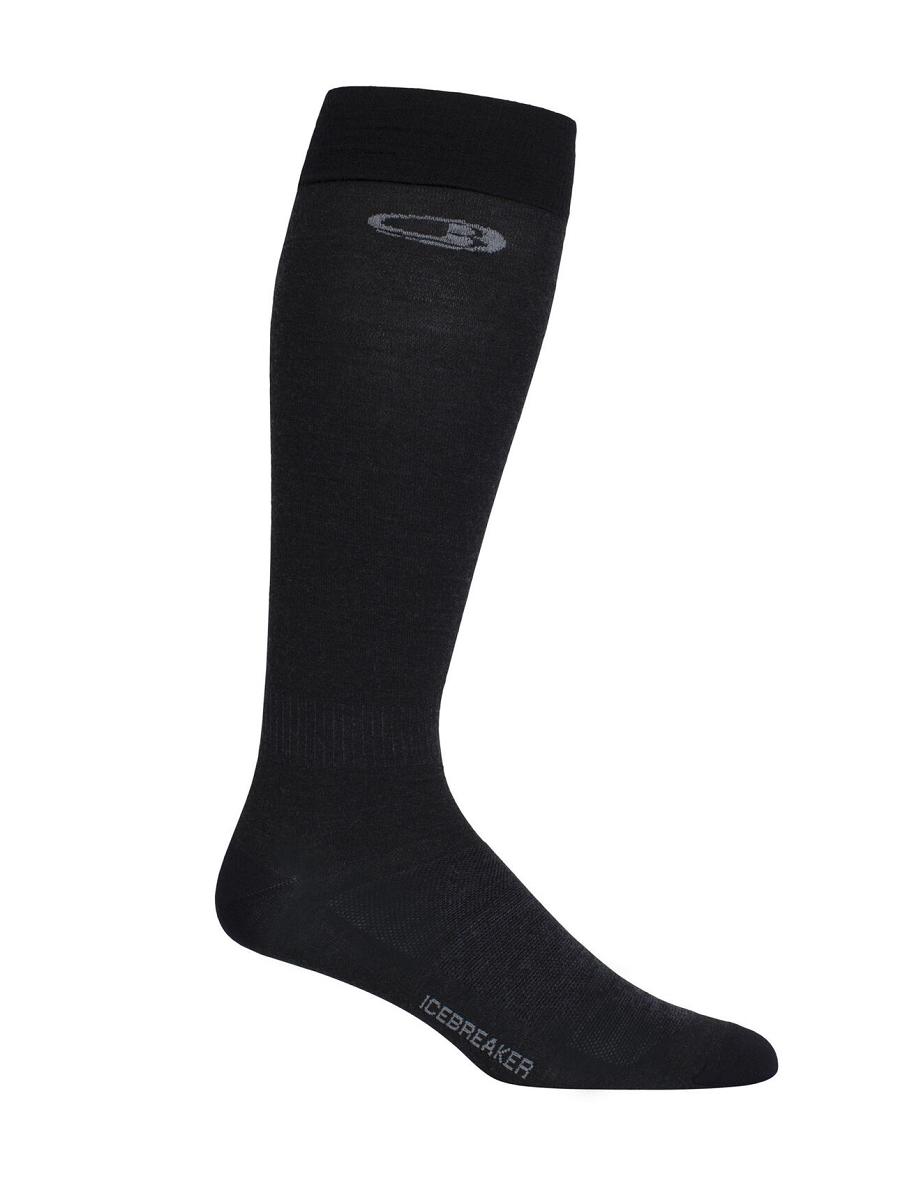 Black Men's Icebreaker Merino Snow Liner Over the Calf Socks | USA 1015GSOL